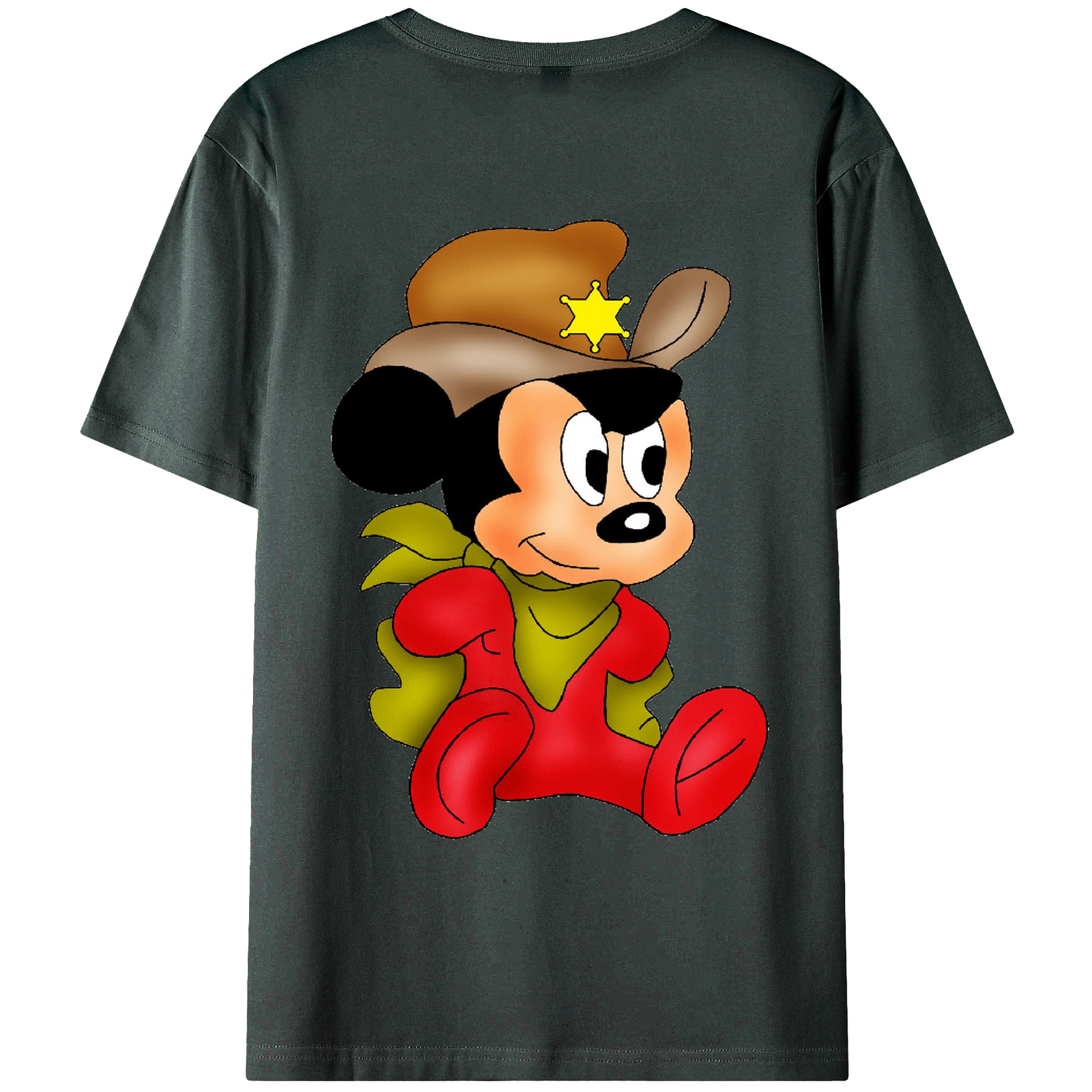 ミッキーマウス Mickey Mouse 綿100％ メンズ半袖Tシャツ（バックプリント） 通気性